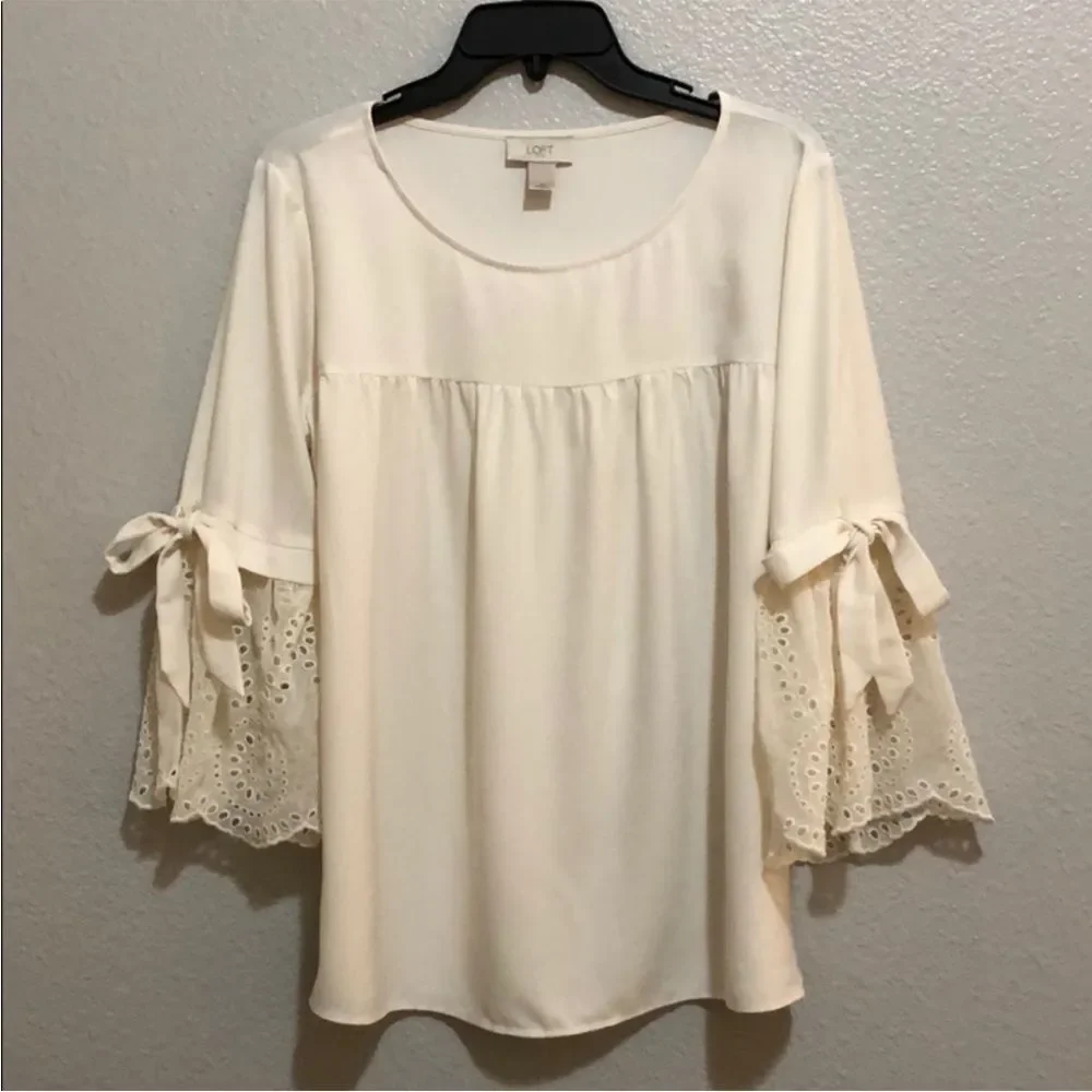 Loft Off White Blouse size M